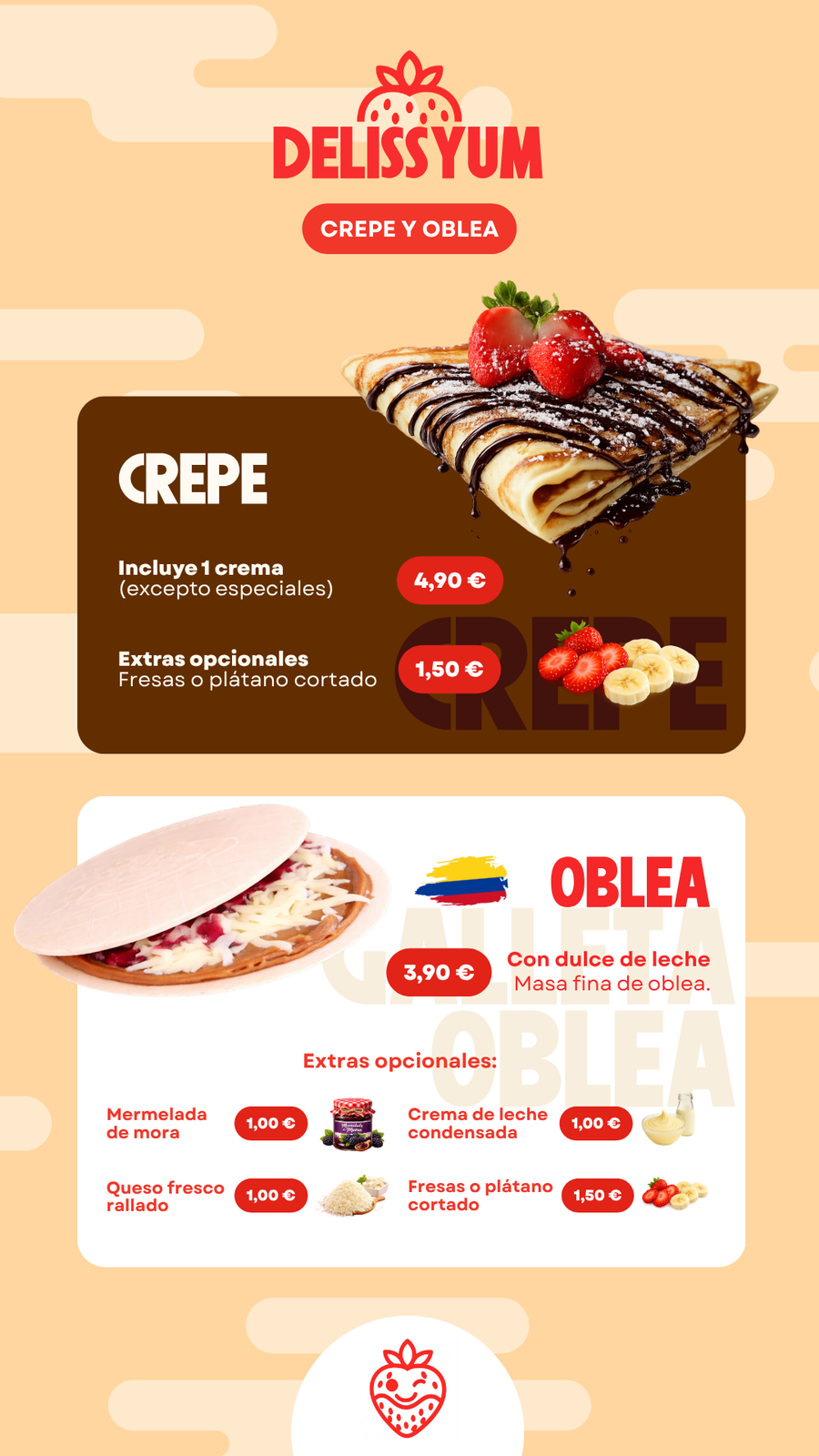 Crepe y oblea - menu Delissyum
